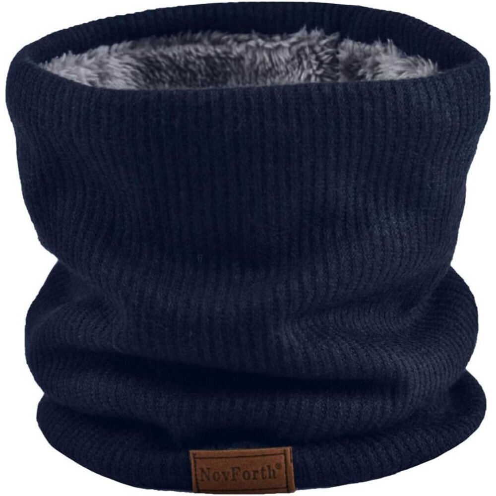 Men's Navy Winter Ski Neck Gaiter Face Scarf Fleece Lined Windproof Scarves